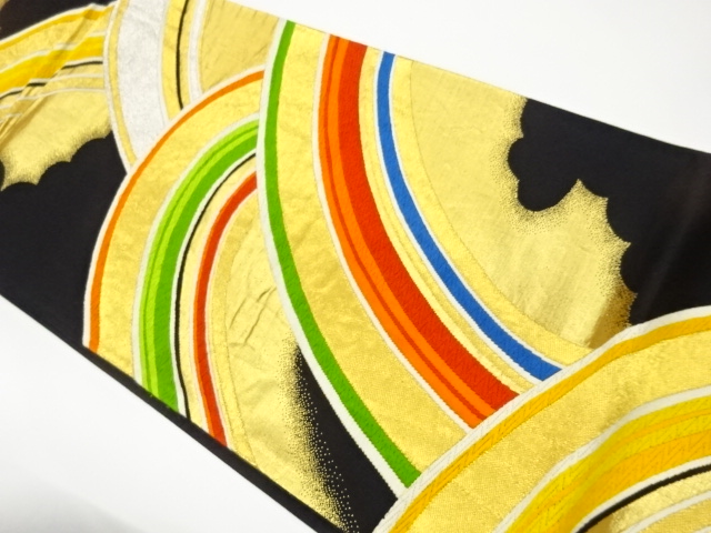 JAPANESE FUKURO OBI / WOVEN WAVY STRIPE
